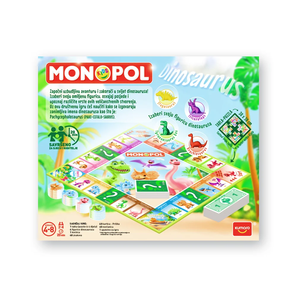 Monopol Kids Dinosaurus Društvena igra 1 Monopol Kids Dinosaurus Društvena igra